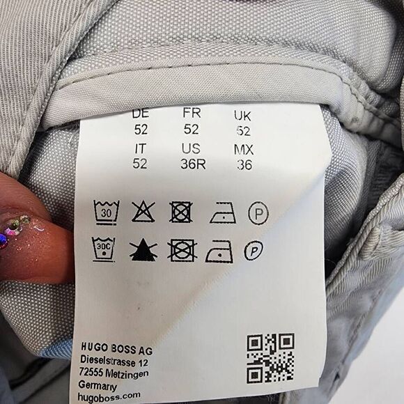 Hugo Boss Size 36 Flat Front Chino Grey Shorts Men's O10 - Picture 8 of 8